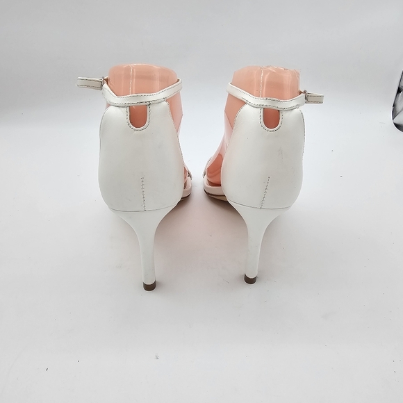 Stuart Weitzman Amelina White Leather Heeled Sandals Size 6 - Picture 7 of 16